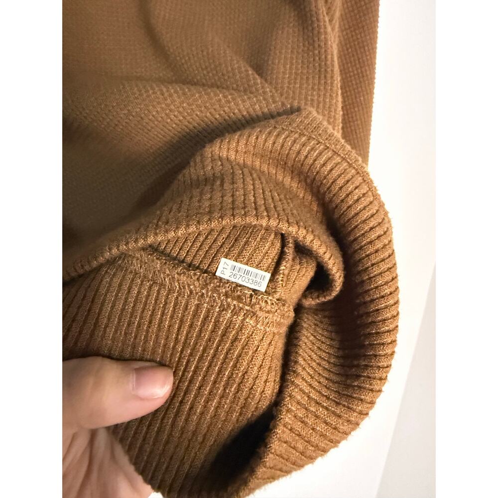 Alo Yoga Waffle Weekend Escape Mockneck Long Sleeve Sweatshirt in Cinnamon Brown - Picture 6 of 7